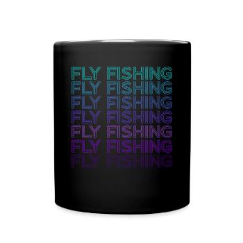 Fly Fishing Fisherman Retro - Full Colour Mug - black - Front