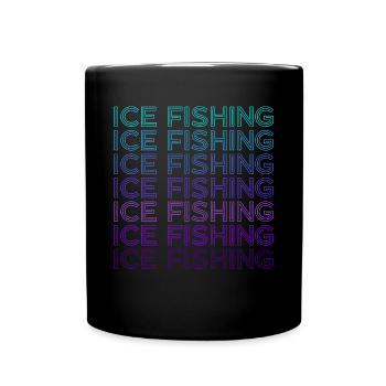 Eisfischen Fischer Retro - Tasse einfarbig - Schwarz - Vorne