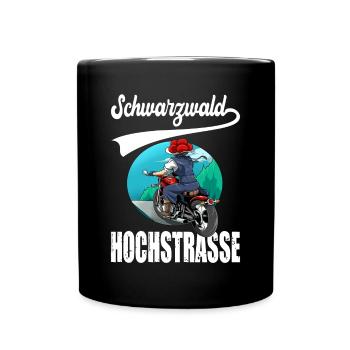 Schwarzwaldhochstraße Schwarzwald Motorrad - Tasse einfarbig - Schwarz - Vorne