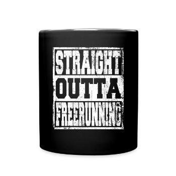 Freerunning Spruch lustig - Tasse einfarbig - Schwarz - Vorne