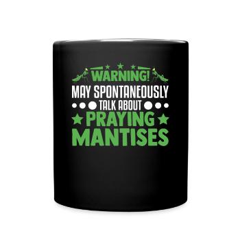 Gottesanbeterin Mantis Fangschrecke - Tasse einfarbig - Schwarz - Vorne