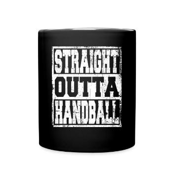 Handball Spruch lustig - Tasse einfarbig - Schwarz - Vorne