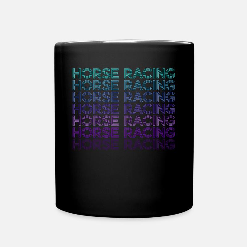 Pferderennen Retro - Tasse einfarbig - Schwarz