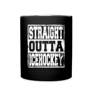 Eishockey Spruch lustig - Tasse einfarbig - Schwarz - Vorne
