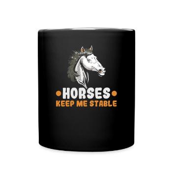 Reiter und Reitsport Design für Pferdeliebhaber - Tasse einfarbig - Schwarz - Vorne