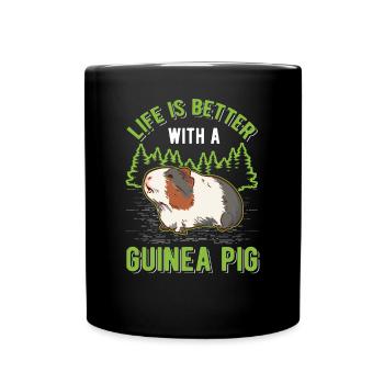 La vie est meilleure avec un cochon d’Inde Meerschweinchen - Mug uni - noir - Devant