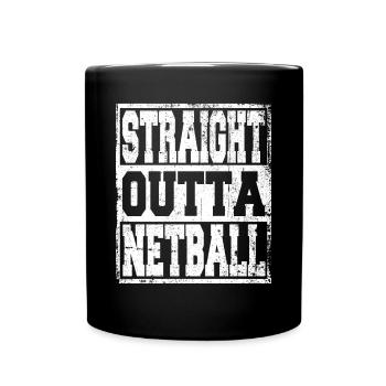Netzball Spruch lustig - Tasse einfarbig - Schwarz - Vorne