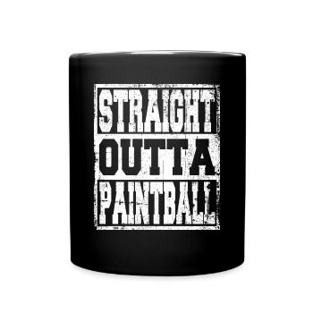 Paintball Spruch lustig - Tasse einfarbig - Schwarz - Vorne
