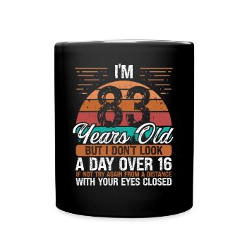 83 Birthday Day over 16 Vintage 83 Years Old - Full Colour Mug - black - Front