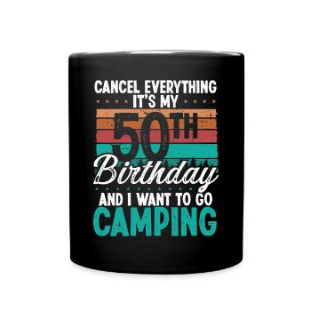 50e anniversaire Camping Retro Camping Camping 50 ans - Mug uni - noir - Devant