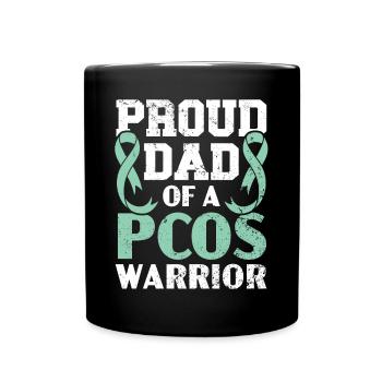 Vater eines PCOS Warrior Polyzystischen Ovarialsyndroms - Tasse einfarbig - Schwarz - Vorne