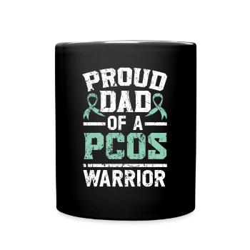 Vater eines PCOS Warrior Polyzystischen Ovarialsyndroms - Tasse einfarbig - Schwarz - Vorne
