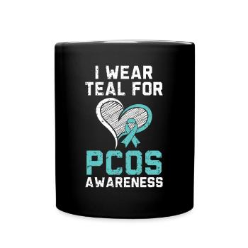Sarcelle pour la sensibilisation au SOPK Syndrome des ovaires polykystiques - Mug uni - noir - Devant