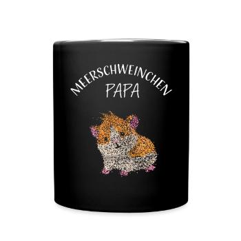 Meerschweinchen Meerschwein Papa Vater - Tasse einfarbig - Schwarz - Vorne