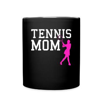 tennis mom - Tasse einfarbig - Schwarz - Vorne