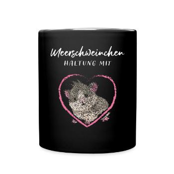 Meerschweinchen Meerschwein Haltung - Tasse einfarbig - Schwarz - Vorne