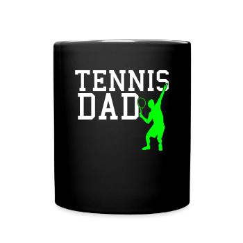 papa tennis - Mug uni - noir - Devant