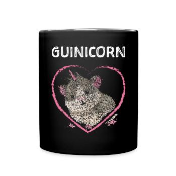 Guinicorn Einhorn Meerschweinchen Nager - Tasse einfarbig - Schwarz - Vorne