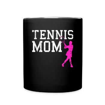 tennis mom - Tasse einfarbig - Schwarz - Vorne