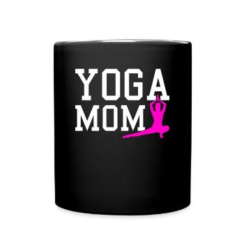 yoga mom - Tasse einfarbig - Schwarz - Vorne