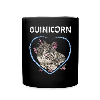 Guinicorn Einhorn Meerschweinchen Nager - Tasse einfarbig - Schwarz - Vorne