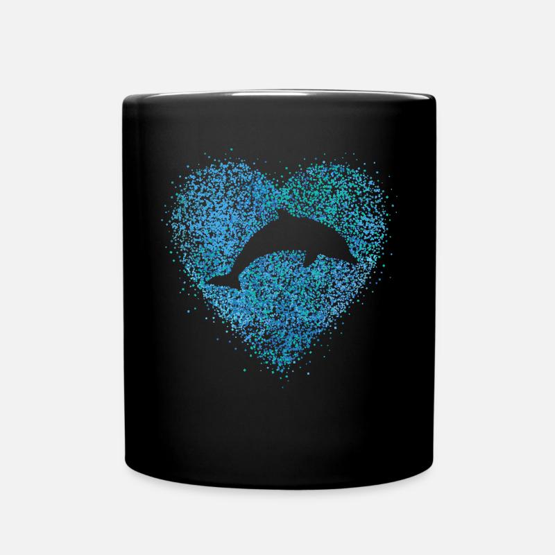 Delfin Tümmler Liebhaber Schwimmen - Tasse einfarbig - Schwarz