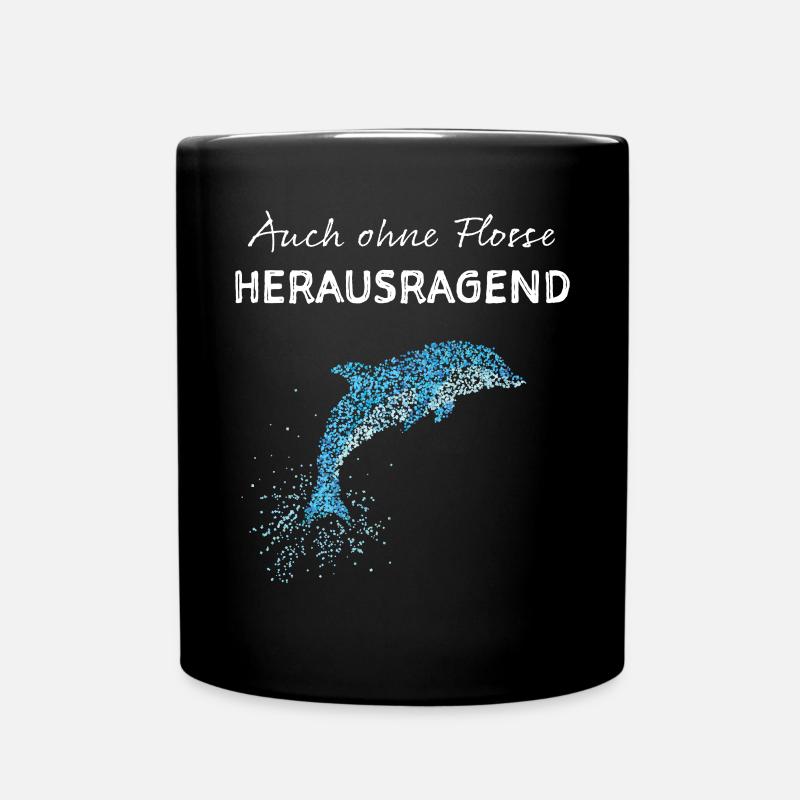 Delfin Delfine Tümmler Delfinschwimmen - Tasse einfarbig - Schwarz