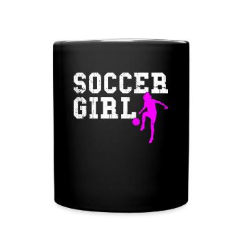 soccer girl - Full Colour Mug - black - Front
