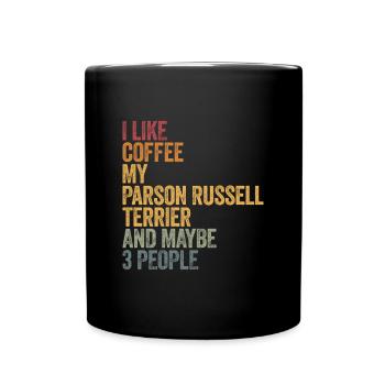 J’aime le café et mon Parson Russell terrier - Mug uni - noir - Devant