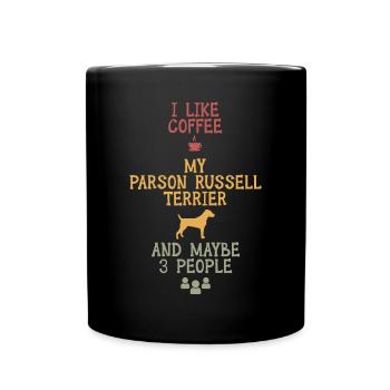 J’aime le café et mon Parson Russell terrier - Mug uni - noir - Devant