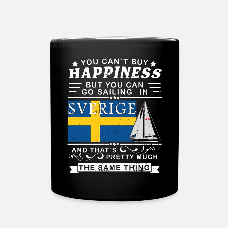 Schweden segeln Sverige Ostsee Schäre Geschenkidee - Tasse einfarbig - Schwarz