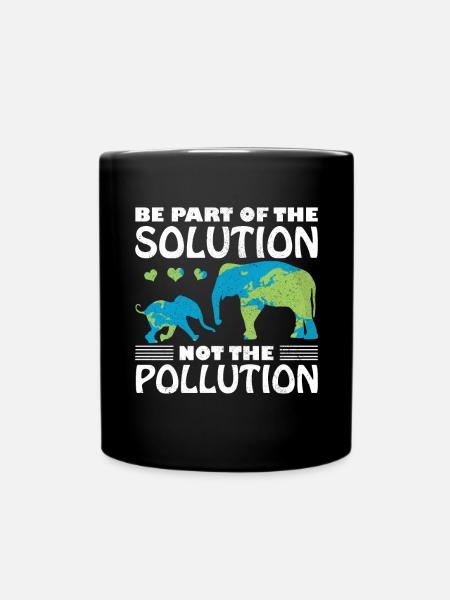 Jour de la Terre Éléphant Disant Environnement Climat Idée Cadeau - Mug uni - noir