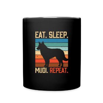 Manger dormir Mudi Répéter - Mug uni - noir - Devant