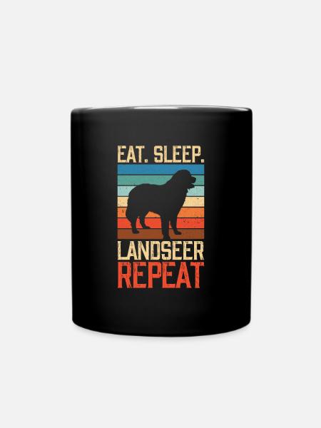 Manger dormir Landseer Répéter - Mug uni - noir