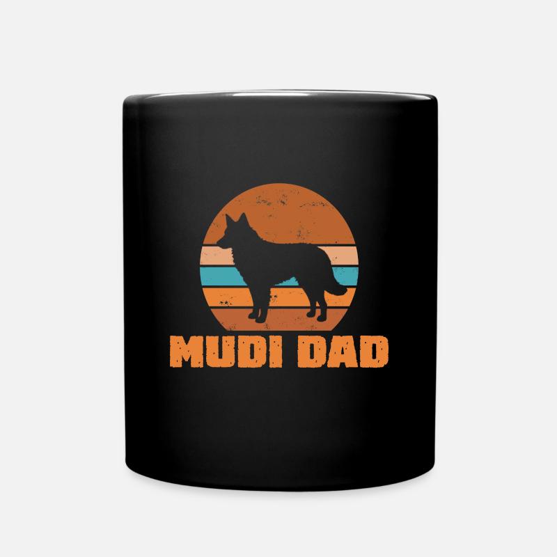 Mudi Dad - Tasse einfarbig - Schwarz