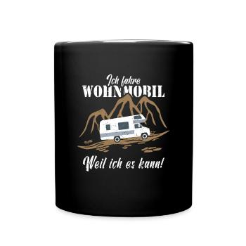 Wohnmobil Campervan - Tasse einfarbig - Schwarz - Vorne