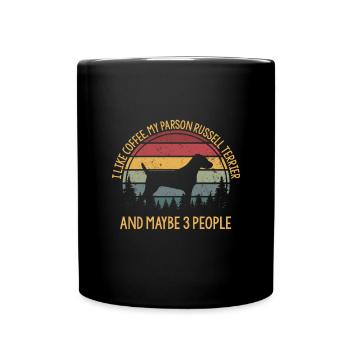 J’aime le café et mon Parson Russell terrier - Mug uni - noir - Devant