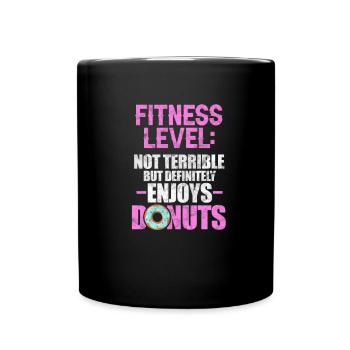 Donut Fitness - Tasse einfarbig - Schwarz - Vorne