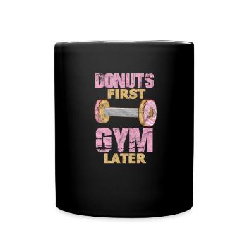 Donut Fitness - Tasse einfarbig - Schwarz - Vorne