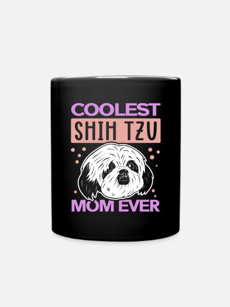 Shih Tzu Mom | Frauchen Hundebesitzer Geschenk - Tasse einfarbig - Schwarz
