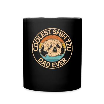 Shih Tzu Dad Hundebesitzer Herrchen Geschenk - Tasse einfarbig - Schwarz - Vorne