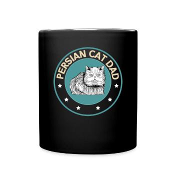 Perserkatze Katzenpapa Katzenbesitzer Geschenk - Tasse einfarbig - Schwarz - Vorne
