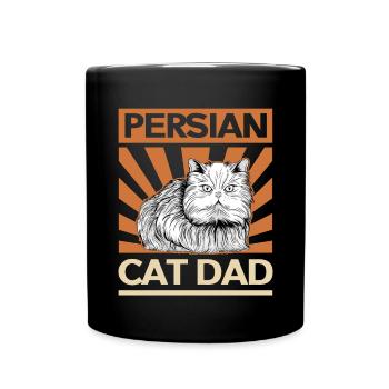 Perserkatze Katzenpapa | Katzenbesitzer Geschenk - Tasse einfarbig - Schwarz - Vorne