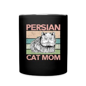 Chat persan chat maman | Cadeau de propriétaire de chat - Mug uni - noir - Devant