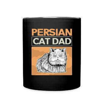 Perserkatze | Katzenpapa Katzenbesitzer Geschenk - Tasse einfarbig - Schwarz - Vorne