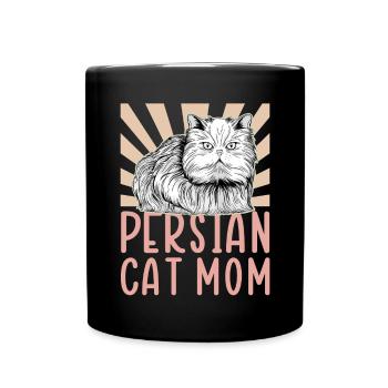 Perserkatze Katzenmama Katzenbesitzerin Geschenk - Tasse einfarbig - Schwarz - Vorne