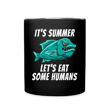 Drôle de poisson effrayant Un été Horreur Effrayant Été - Mug uni - noir - Devant