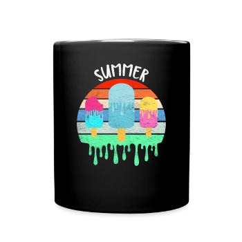 Schmelzendes Eis Heißer Sommerurlaub Retro Vintag - Tasse einfarbig - Schwarz - Vorne