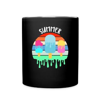 Schmelzendes Eis Heißer Sommerurlaub Retro Vintag - Tasse einfarbig - Schwarz - Vorne