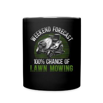 Lawn Mower Mowing Dad Father - Tasse einfarbig - Schwarz - Vorne